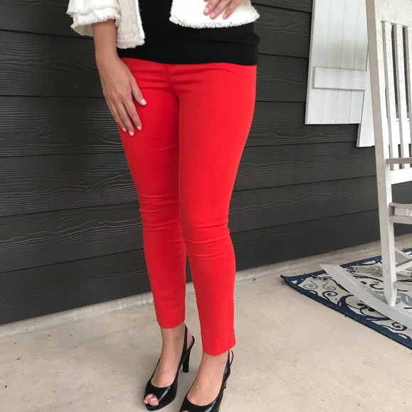 Anthropologie Pants - Anthropologie Red Skinny Stretch Pants Size 2